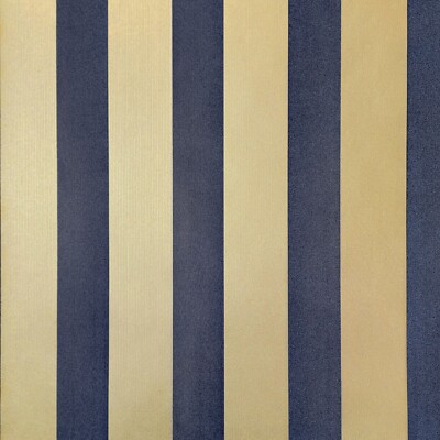 Wallpaper flocking navy blue gold metallic Flocked striped velvet