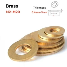 Solid Brass Flat Washers M2 M3 M4 M5 M6 M8 M10 M12 M14 M16 M18 M20 M22 M24
