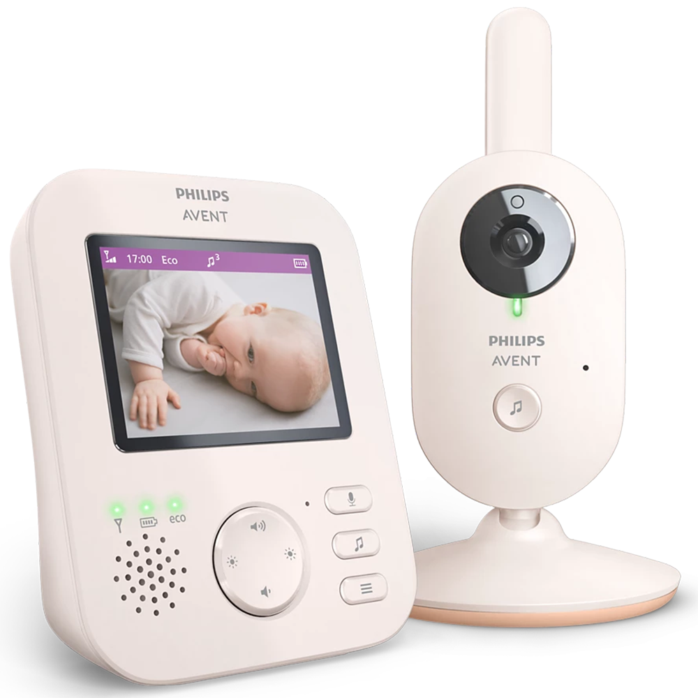 NUOVO Philips Avent Babyphone SCD881 Video 2.8 pollici luce notturna ninna na...