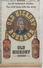 Large 1957 newspaper ad for Old Hickory Bourbon - Andrew Jackson illustration