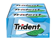 Trident Mint Bliss Sugar Free Gum, 12 Packs of 14 Pieces (168 Total Pieces)