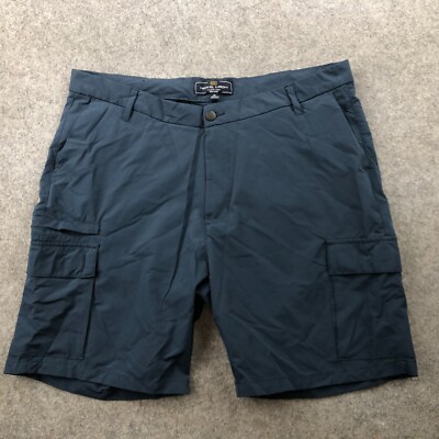 Nickel Iron Shorts Men 38 Blue Golf Flat Front Stretch Cargo