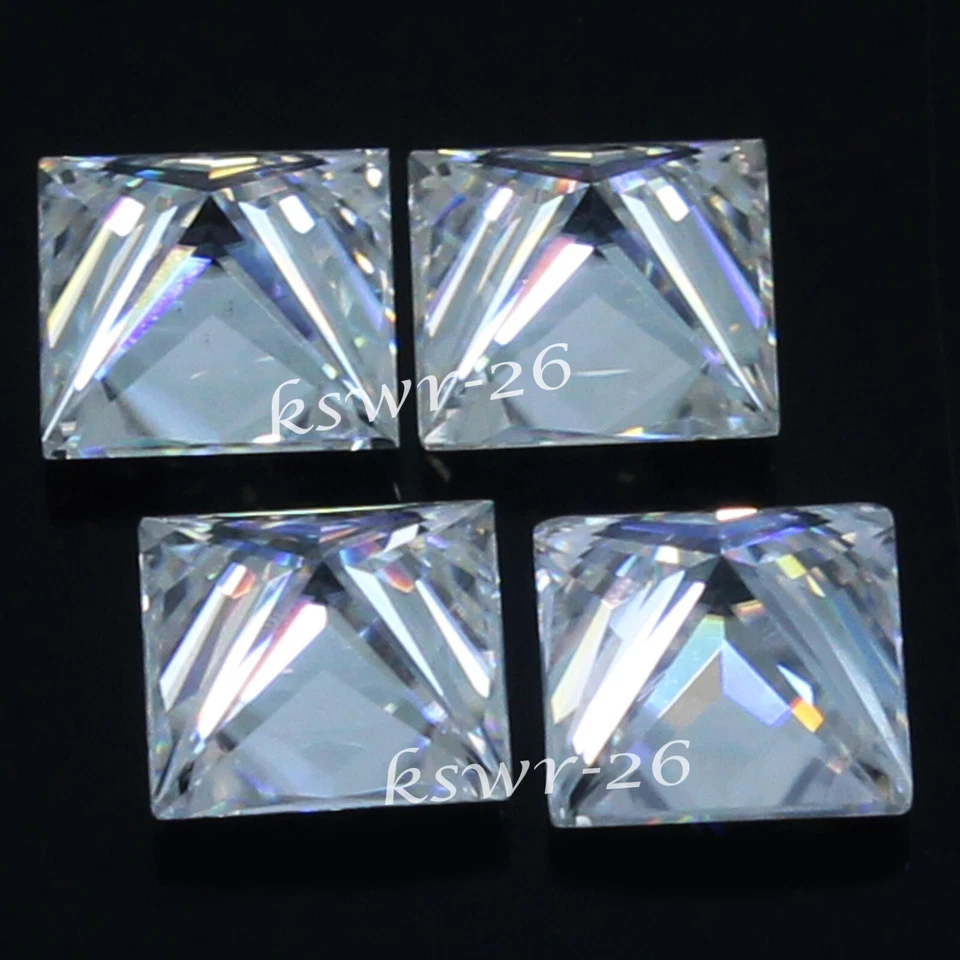 Diamante blanco princesa 4 piezas certificado natural color D VVS1 excelente corte 3x3 mm Foto 4 de 4