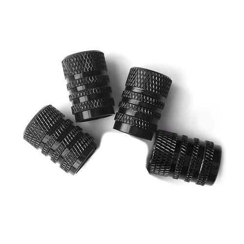 4x BLACK Aluminum Alloy Car Tire Rim Valve Stem Wheel Dust Cap Cover Accessories - Picture 2 of 9