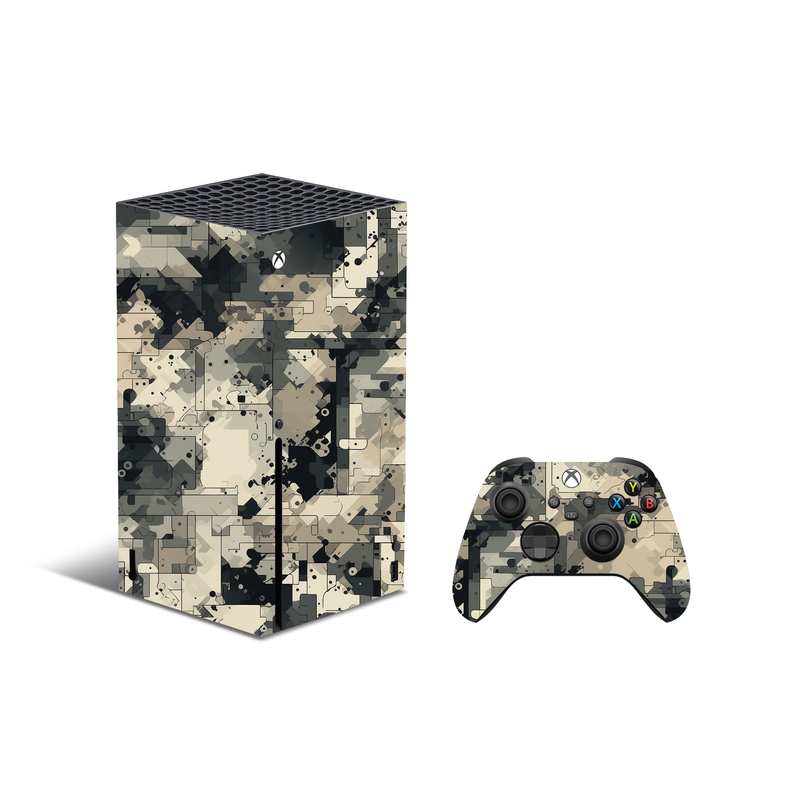 Xbox Series X Vinyl Wrap Camo + 2 Controller Skins-image