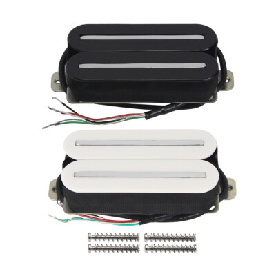 FLEOR Dual Rail Humbucker Pickup Electric Guitar Pickup Ceramic Black/White