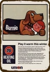 1968 UNION 76 Oil & Mascot Dog Burnie Vintage-Look DECORATIVE REPLICA METAL SIGN