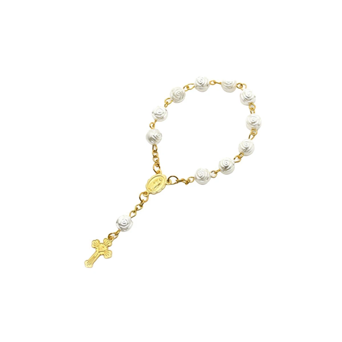 Mens gold deals rosary bracelet