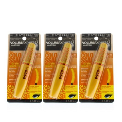 Maybelline Volum'Express The Colossal Cat Eyes 233 Glam Black 0.31oz (3 Pack)