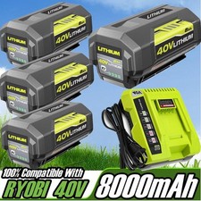 8.0Ah Battery 40 Volt for Ryobi 40V Lithium OP40602 Battery with LED / Charger