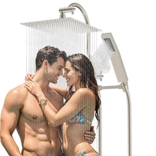 Stainless Steel  12'' Rainfall Shower Head Showerhead Combo/Handheld Shower Wand