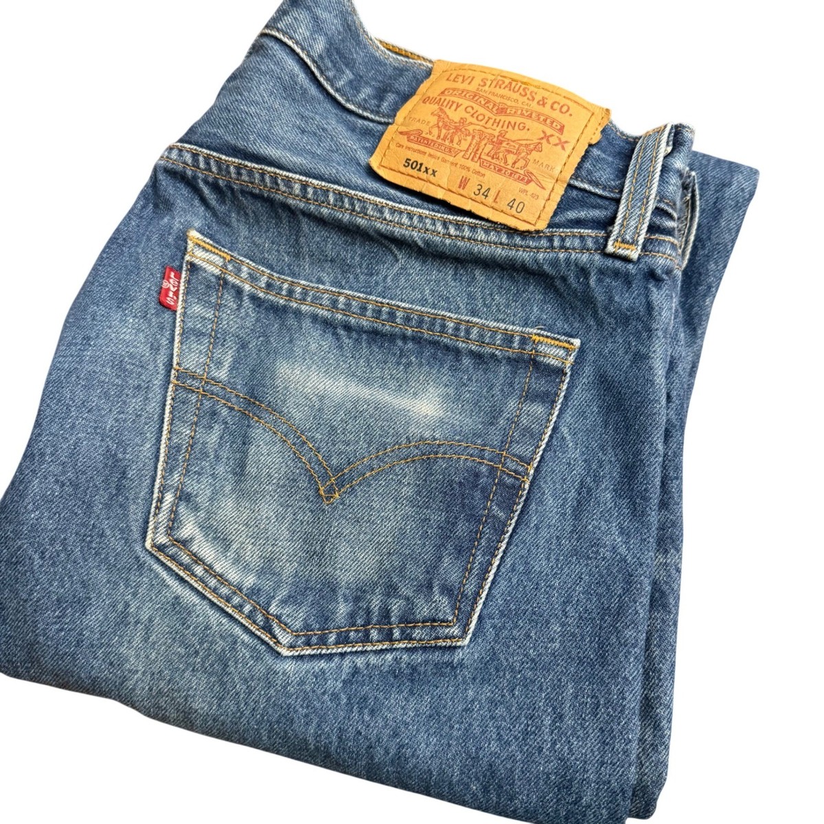 【W40 L34】usa levi's blue リーバイス 501xx Levis 501xx Mens Blue Straight Leg Button Fly Jeans W34 L40(33x36