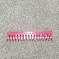 Vintage 80's 90's Mebco Volume Comb Wide Tooth Twice Dipped Pink White Pink