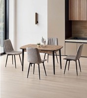 Esszimmer-Set Esstisch 4X Stuhl Braun Holz Komfortabel Modern