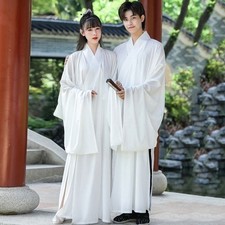 Hanfu Inner Robe Chinese Song Dynasty Unisex Cross Collar Cosplay Costume