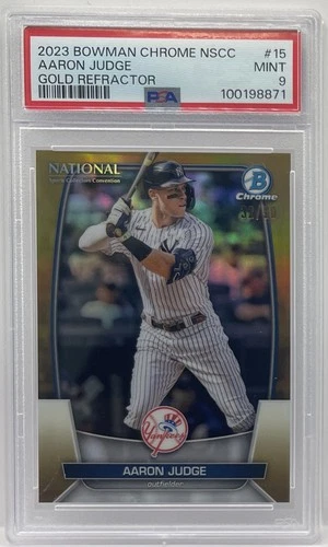 2023 Topps National Convention Bowman Chrome Gold #32/50 Aaron Judge PSA 9 MINT
