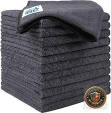 Microfiber Cleaning Cloth 12 Pack 12.5x12.5 Inch Ultra Absorbent Towels
