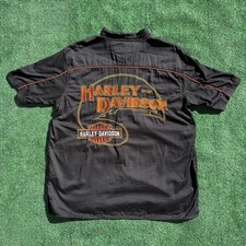 Vintage Harley Davidson Button-Up Work Shirt. Mens XL