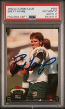 1992 Brett Favre signed card Topps Stadium Club #683 PSA AUTO 10 RC Packers