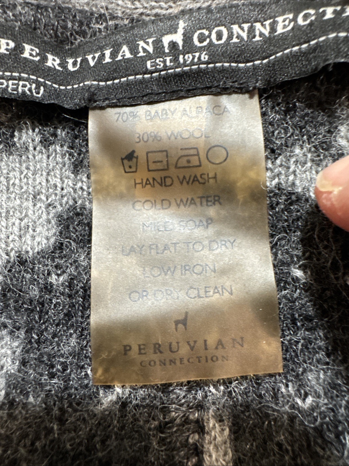 PERUVIAN CONNECTION Medium/Large Gray Floral Open… - image 8