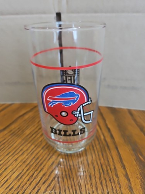 #ad #ad Vintage Buffalo Bills NFL Mobile Gas 1980s Collectible Drinking Glass $15.99