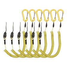 Coiled Lanyards with Buckle 40 Inch, 6 Pcs Buckle for Key Tool, Yellow