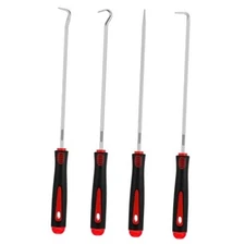 WILLBOND 4 Pcs Pick and Hook Set Precision Automotive Mechanic 9.45 Inches Red
