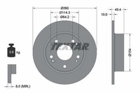 Textar Bremsscheiben Textar PRO Ø 260Mm Voll Beschichtet FüR Honda 92144603