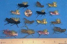 FLY FISHING FLIES - Asst. PARACHUTE FRANKENHOPPERS sizes #8-12 (14 Pcs.)