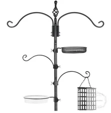 Bird Feeder Pole Wild Bird Feeder Hanging Kit Planter, 83 Inch Bird Feeding Stat