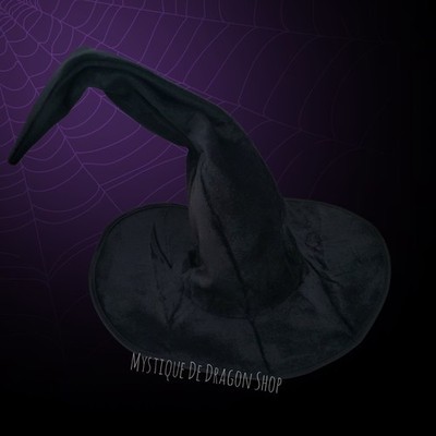 Weicher Langer Hexenhut  aus Samt Halloween Kostüm Hexen Kostüm Witch Hat Gothic