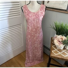 Vintage Norton McNaughton Dress Small Pink Paisley Maxi Retro 90s Romantic