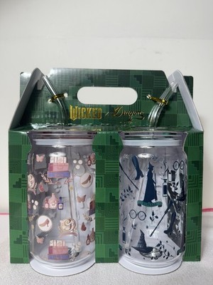 Wicked Dragon Glassware - 2pk Set Of 16 oz Drinking Glasses-Elphaba and Glinda