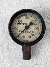 Medidor de presión Jas P Marsh de colección 300 PSI bomba de agua Skokie IL estuche de metal EE. UU.