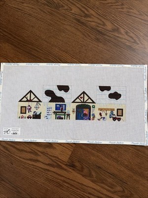 20x11 FIRESIDE STITCHERY PAINTED PONY CHRISTMAS NEEDLEPOINT CANVAS SANTA TOY SHO