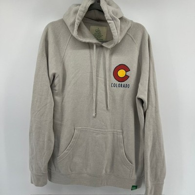Wild Tribute Colorado Hoodie Sweatshirt Adult L Topo Map Beige Loungewear Soft