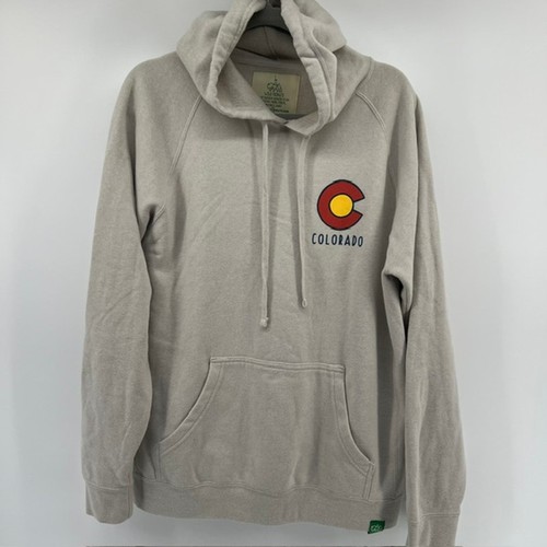 Wild Tribute Colorado Hoodie Sweatshirt Adult L Topo Map Beige Loungewear Soft