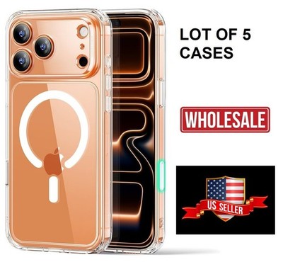 LOT 5 Magnetic MagSafe Case For iPhone 17 Pro Max/16/15 Clear Shockproof Cover