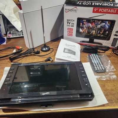 Supersonic SC-499 9'' Portable Rechargeable Digital LCD TV AC/DC Compatible