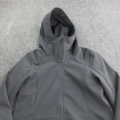 Lululemon Coat Womens 4 Gray Softshell Hooded Full Zip Mid Length