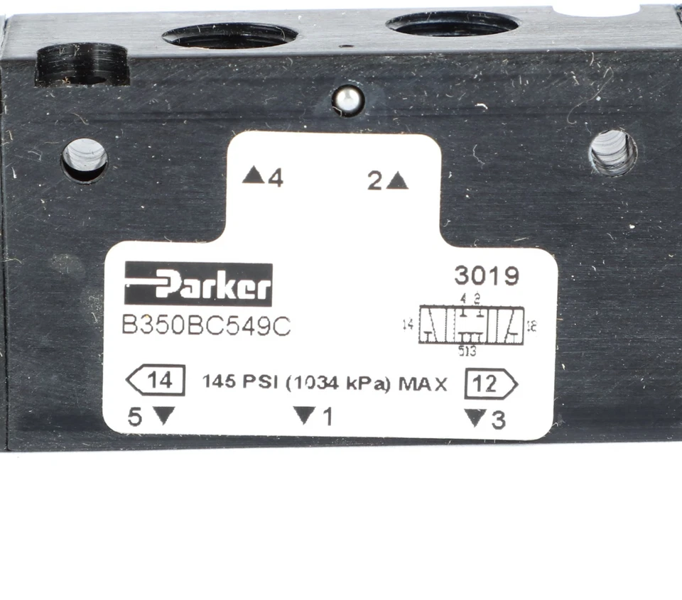 Parker B350BC549C  3/4 Way Pneumatic Directional Control Valve, 24VDC, 1/8" NPT - Image 4 of 4