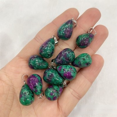50pcs Natural   In Fuchsit Stone   Egg Beads Pendants   Jewelry Making *la
