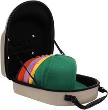 Hat Travel Case   Baseball Cap Carrier for 6 Hats, Durable Khaki Exterior