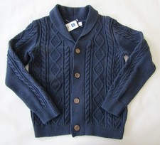 Gap Boys Navy Cable Knit Cotton Cardigan Sweater - Boy's Size Medium 8 - New