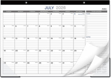 2026-2027 Desk Calendar - 17" X 12" Desk Calendar 2026-2027, JUL 2026 - DEC 2027