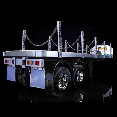US STOCK 1/14 2Axle RC Tractor Flatbed Semi Trailer Truck for DIY