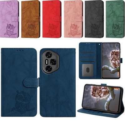 Eule geprägt Wallet Case Handy Hülle für Huawei P50 Pro P40 P30 P20 P10 Y6P Y5P