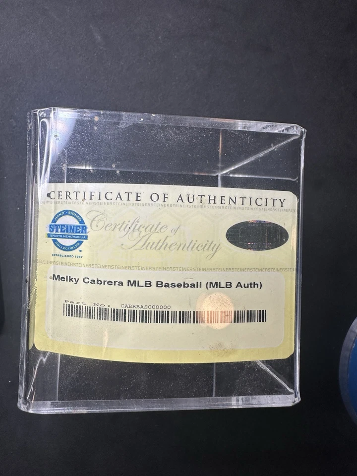 Melky Cabrera Firmado a Mano Automático Oficial Liga de Béisbol STEINER CERTIFICADO DE AUTENTICIDAD con Estuche Gratis Foto 2 de 4