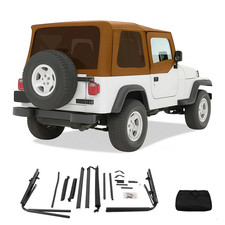For 1987-95 Jeep Wrangler Yj Tan Soft Top Frame Bow Kit Wtinted Upper Doors For 1987-95 Jeep Wrangler Yj Tan Soft Top Frame Bow Kit Wtinted Upper Doors
