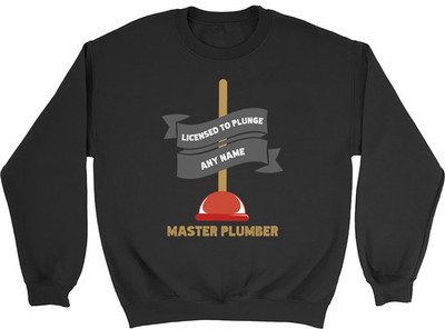 Personalisiertes License to Plunge Master Plumber Sweatshirt Herren Damen Pullover